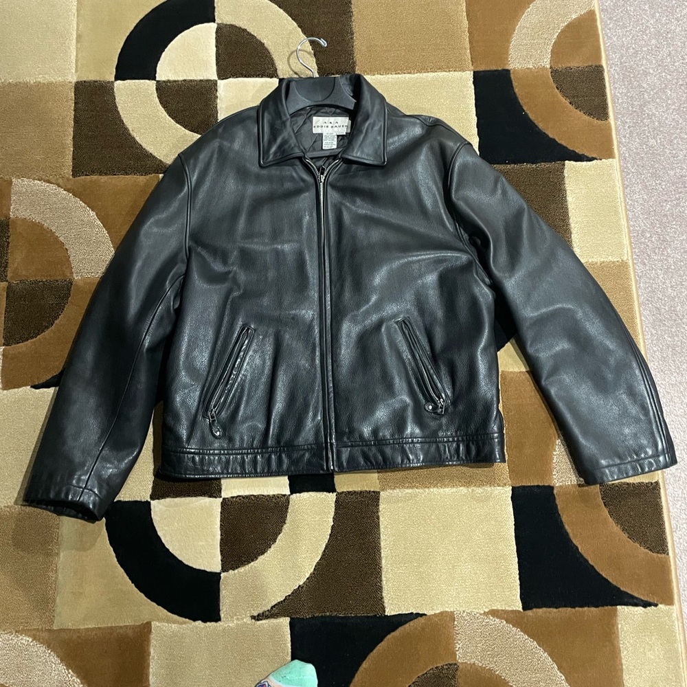 Eddie Bauer Men's Black Leather Jacket